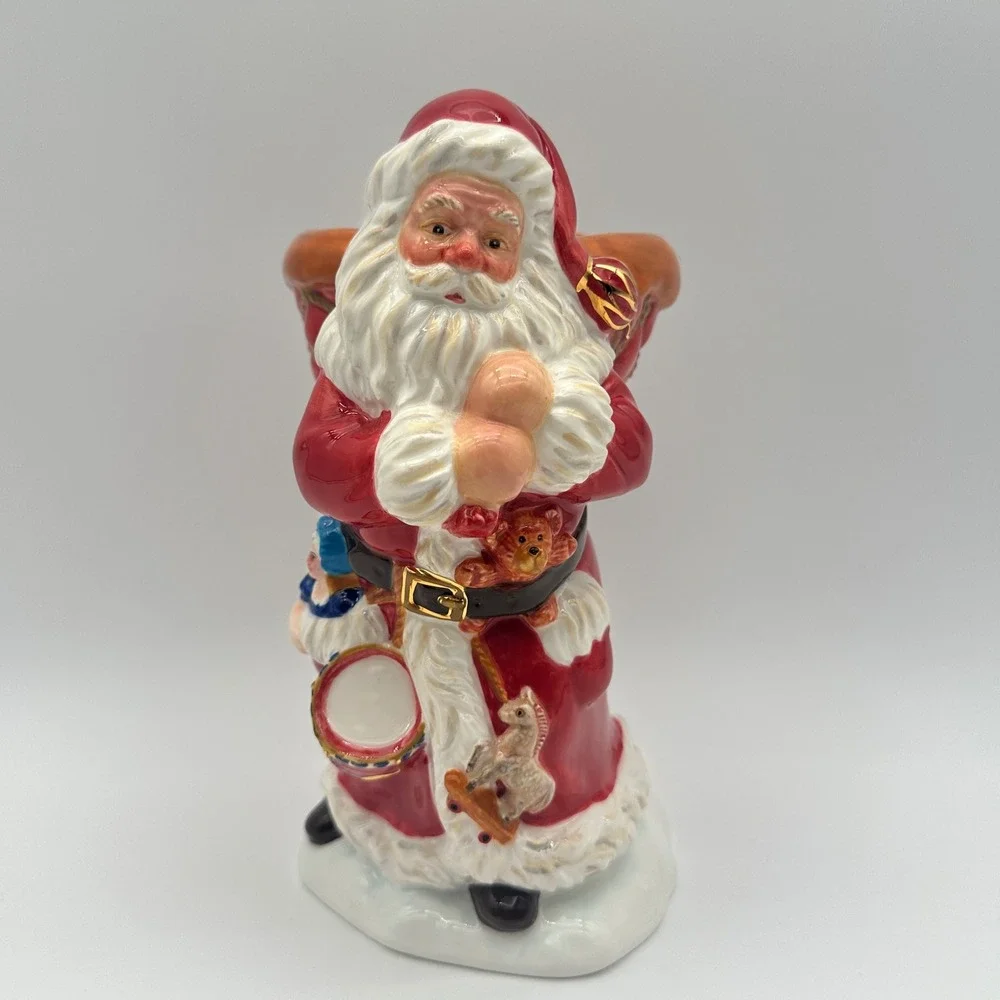 Department 56 Santa Claus Candle Holder Figurine Red White Christmas